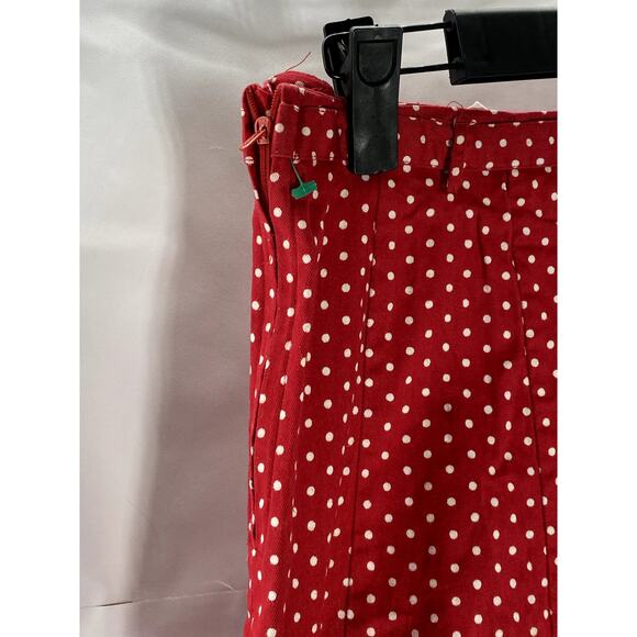 H&M Women's Red-White Polka Dot Belted A-Line Mini Skirt SZ 4 - Picture 5 of 12